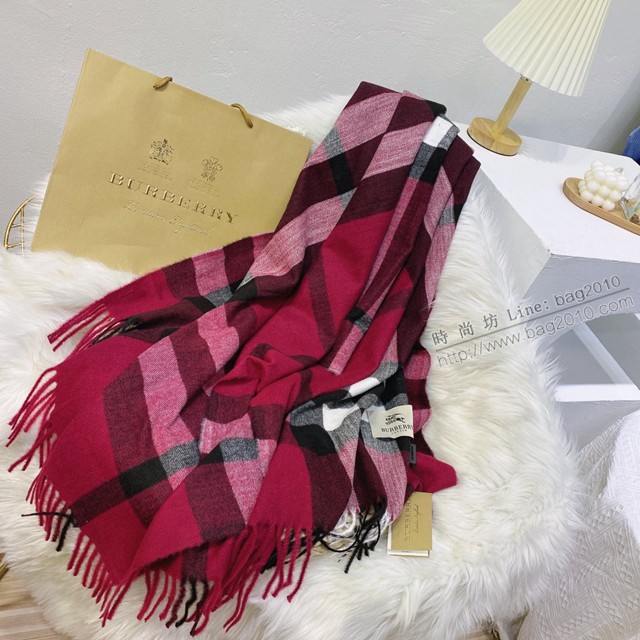 Burberry經典寬格混紡大披肩 經典格子女士圍巾披肩 巴寶莉2021新款羊毛羊絨圍巾  mmj1355